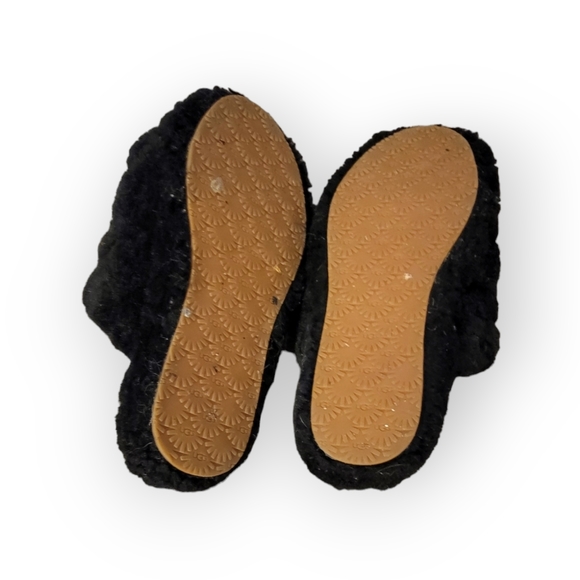 Ugg Fluff Yeah Black Shearling Slingback Slides - Picture 4 of 5